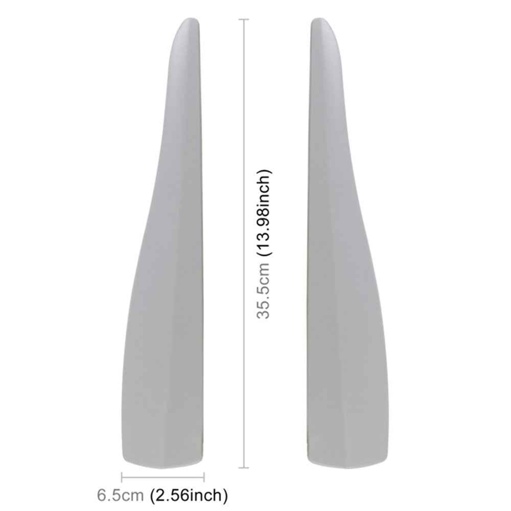 1 Pair Solid Color Car Front Bumper Protectors Strips Anti-Collision Silicone Trim Covers, Size L - Grey