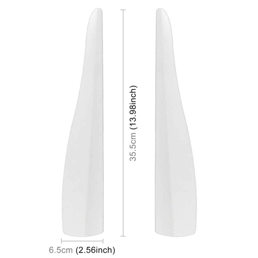 1 Pair Solid Color Car Front Bumper Protectors Strips Anti-Collision Silicone Trim Covers, Size L - White