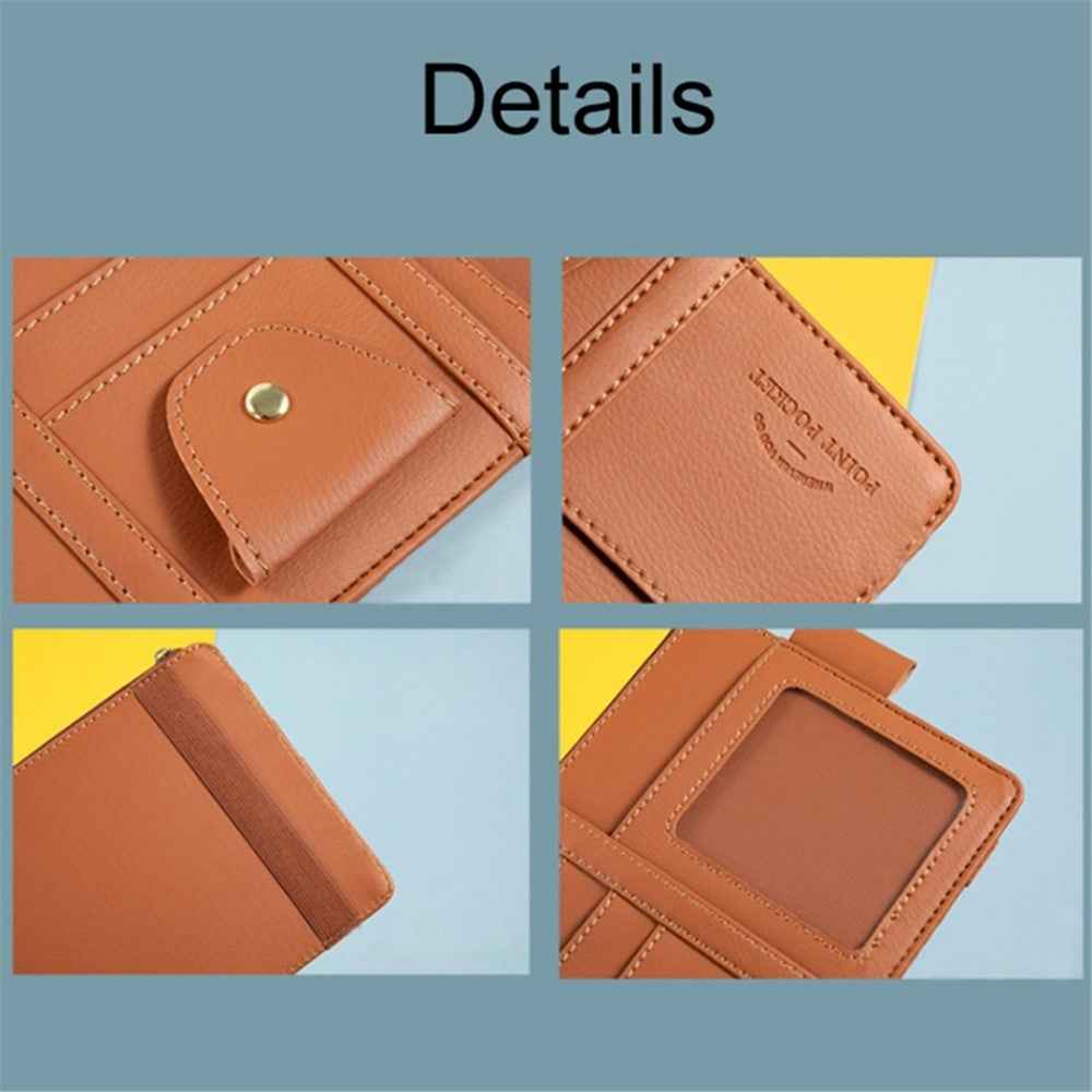 Car Sun Visor Zipper Pocket Storage Bag Microfiber Leather Cards Glasses Phone Holder Bag - Black