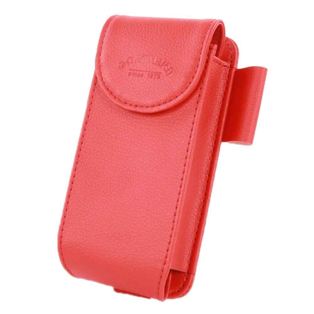 GOATHERD Car Sun Visor Mount Microfiber Leather Sunglasses Storage Bag Glasses Holder Pouch - Red