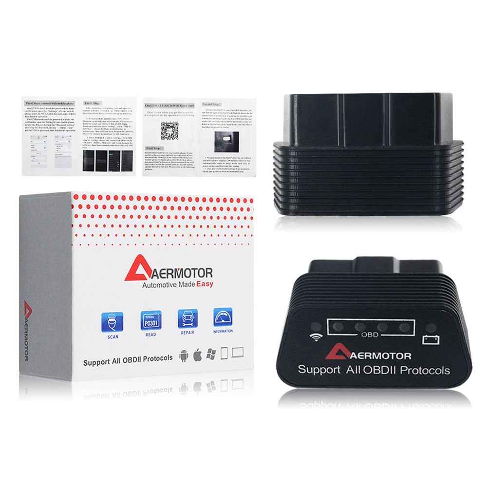 AERMOTOR V1.5 WiFi ELM327 Car Diagnostic Scan Tool Check Engine Device OBD2