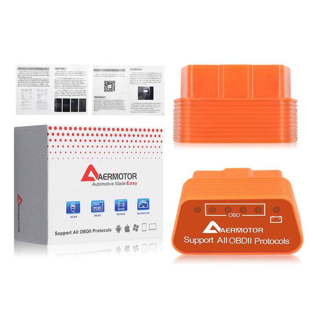 AERMOTOR V1.5 ELM327 OBD2 Bluetooth-compatible Code Reader Car Check Engine Diagnostic Scan Tool