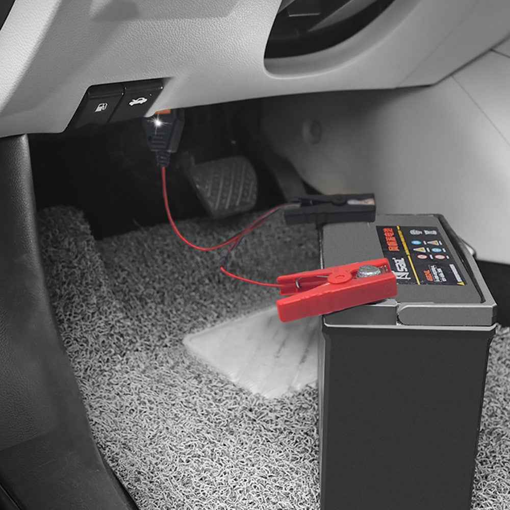 AERMOTOR Battery Alligator Clips Car Emergency Power Off Protector with OBD2 Connectors ECU Memory