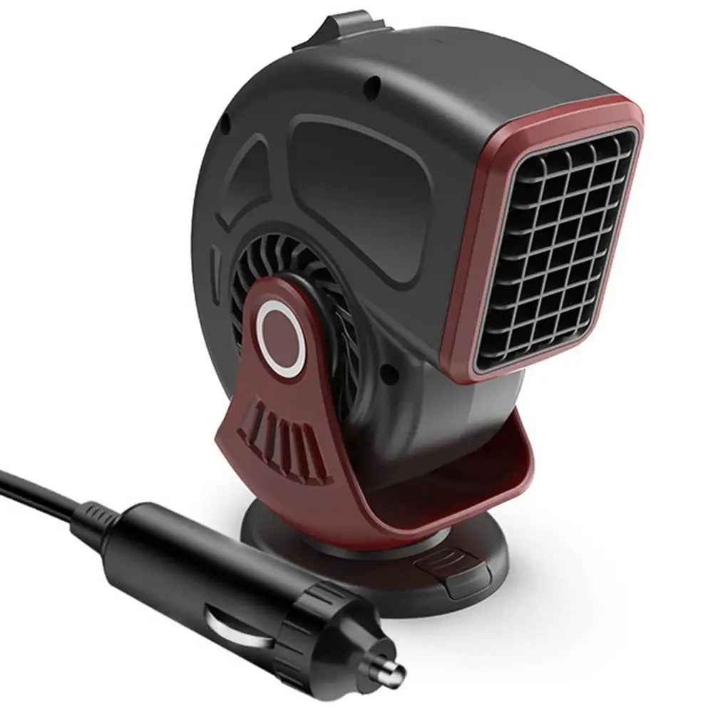 9769 12V Car Heater Lightweight Defrost and Defog Car Warmer Cigarette Lighter Vehicle Heating Device - Black  /  Red