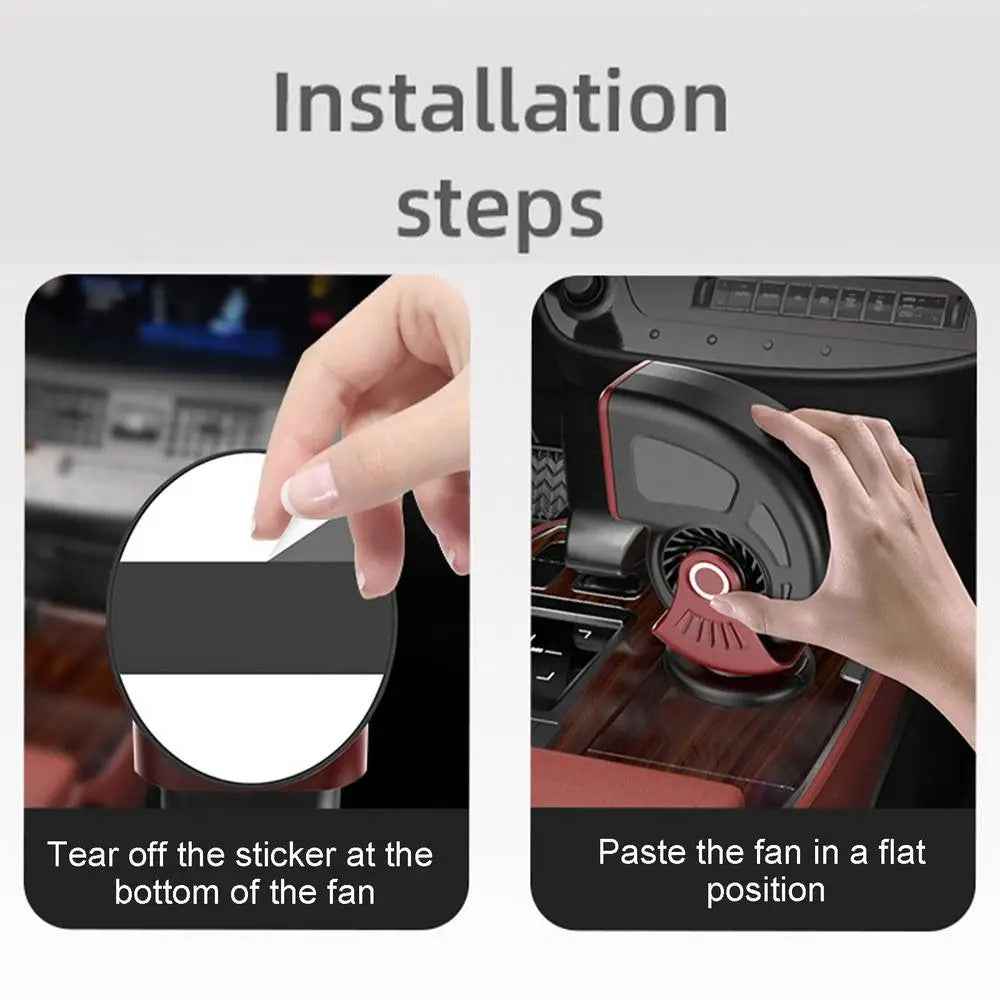 9769 12V Car Heater Lightweight Defrost and Defog Car Warmer Cigarette Lighter Vehicle Heating Device - Black  /  Red