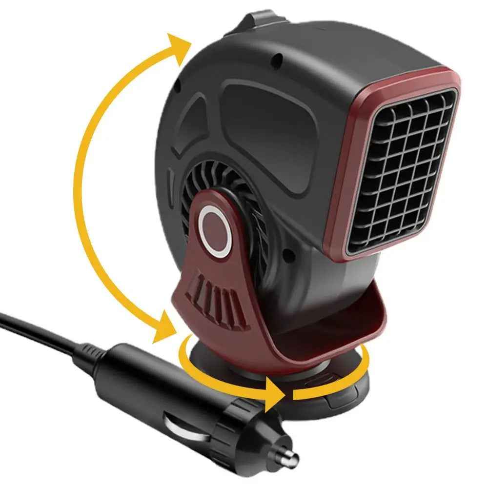 9769 12V Car Heater Lightweight Defrost and Defog Car Warmer Cigarette Lighter Vehicle Heating Device - Black  /  Red