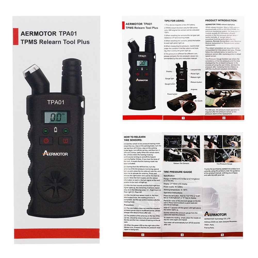 AERMOTOR TPMS 150 PSI Digital Car Tire Pressure Tester Detector Measurement Tool