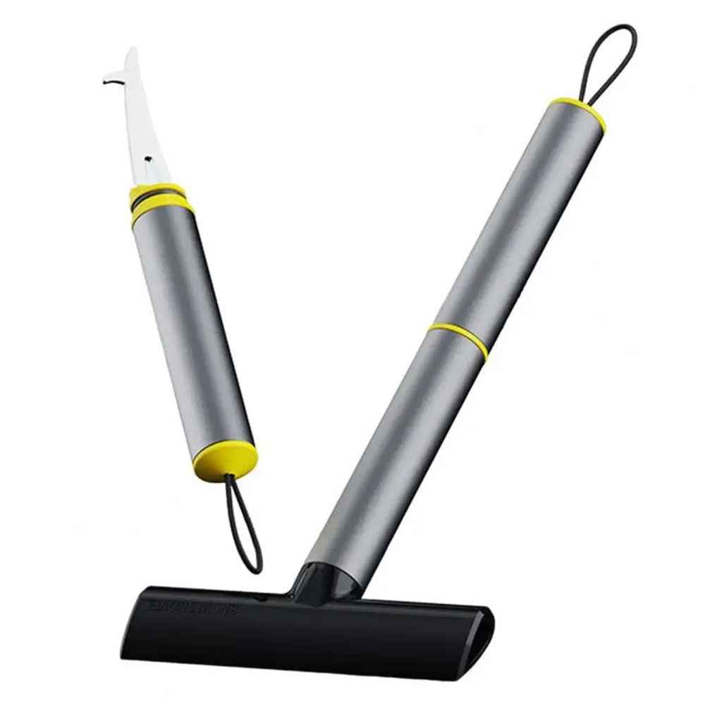9718 TPU+Aluminum Alloy 2-in-1 Car Window Double-sided Snow Removal Shovel Tire Gravel Cleaning Tool