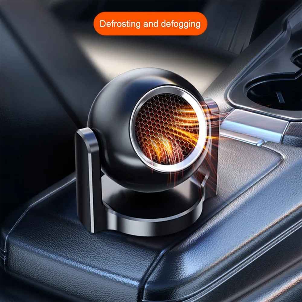 9709 12V Car Interior Hot / Cold Wind Fan Windshield Defrosting Defogging ABS Heater - Black