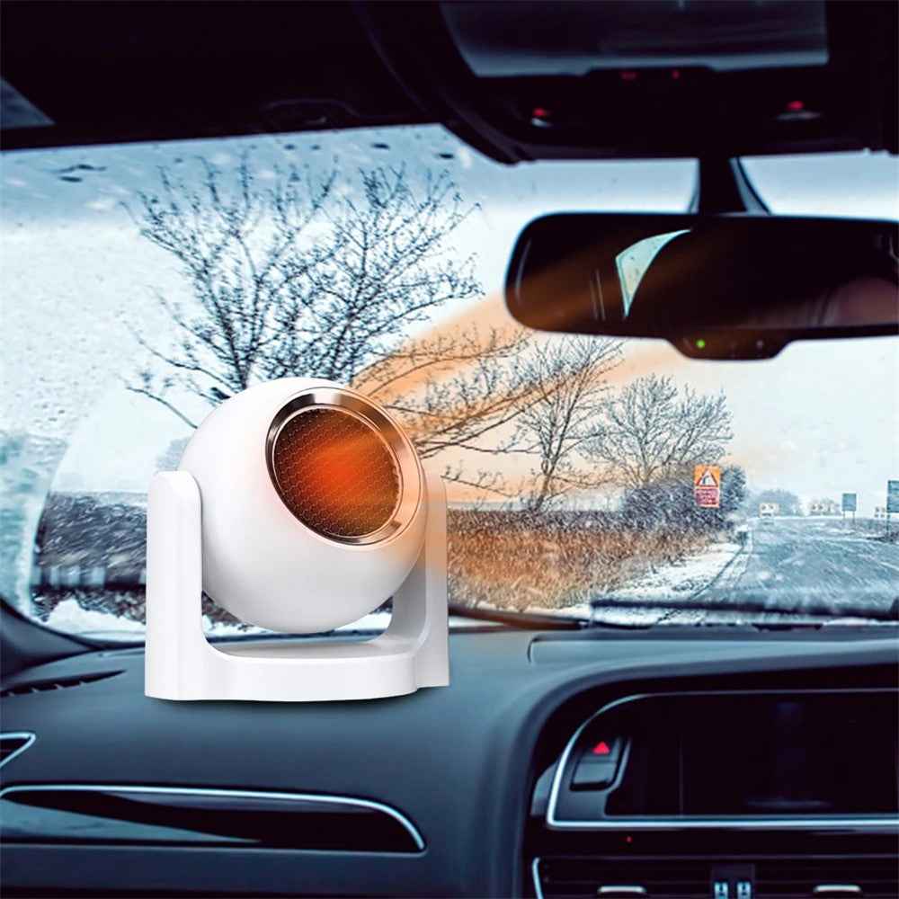 9709 12V Car Interior Hot / Cold Wind Fan Windshield Defrosting Defogging ABS Heater - White
