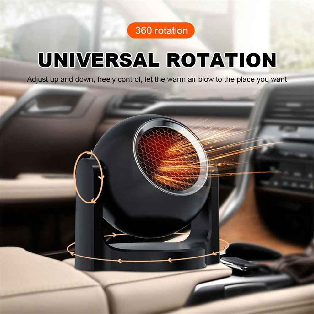 9709 12V Car Interior Hot / Cold Wind Fan Windshield Defrosting Defogging ABS Heater - White
