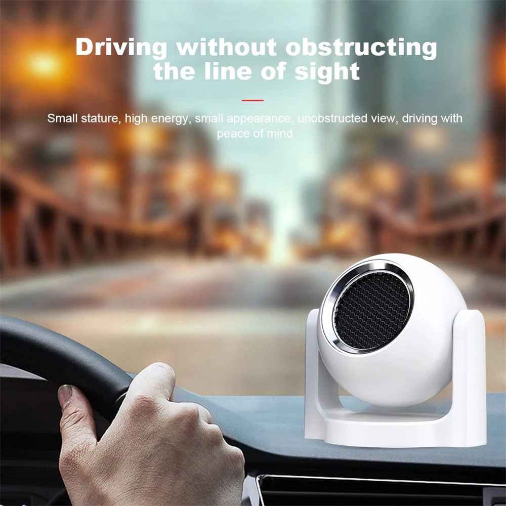 9709 12V Car Interior Hot / Cold Wind Fan Windshield Defrosting Defogging ABS Heater - White