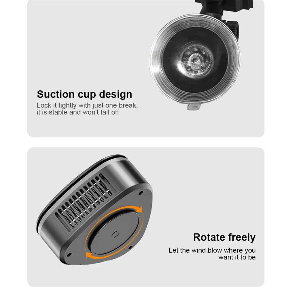 9741A 12V Portable Car Heater with Suction Bracket Defogger Defroster 2 in 1 Fast Heating / Cooling Fan, Purifying Version