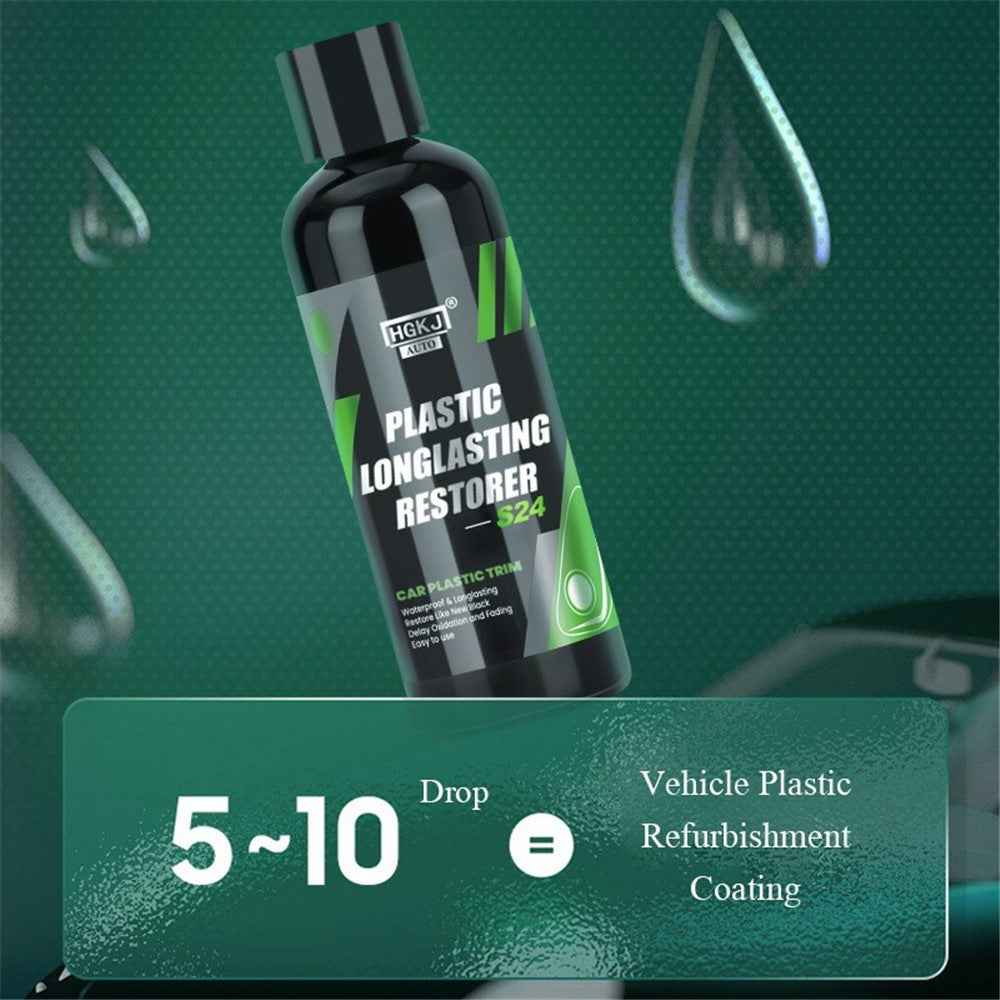 HGKJ AUTO-S24 300ml Car Plastic Restorer Longlasting Trim Waterproof Discoloured Plastic Renovator