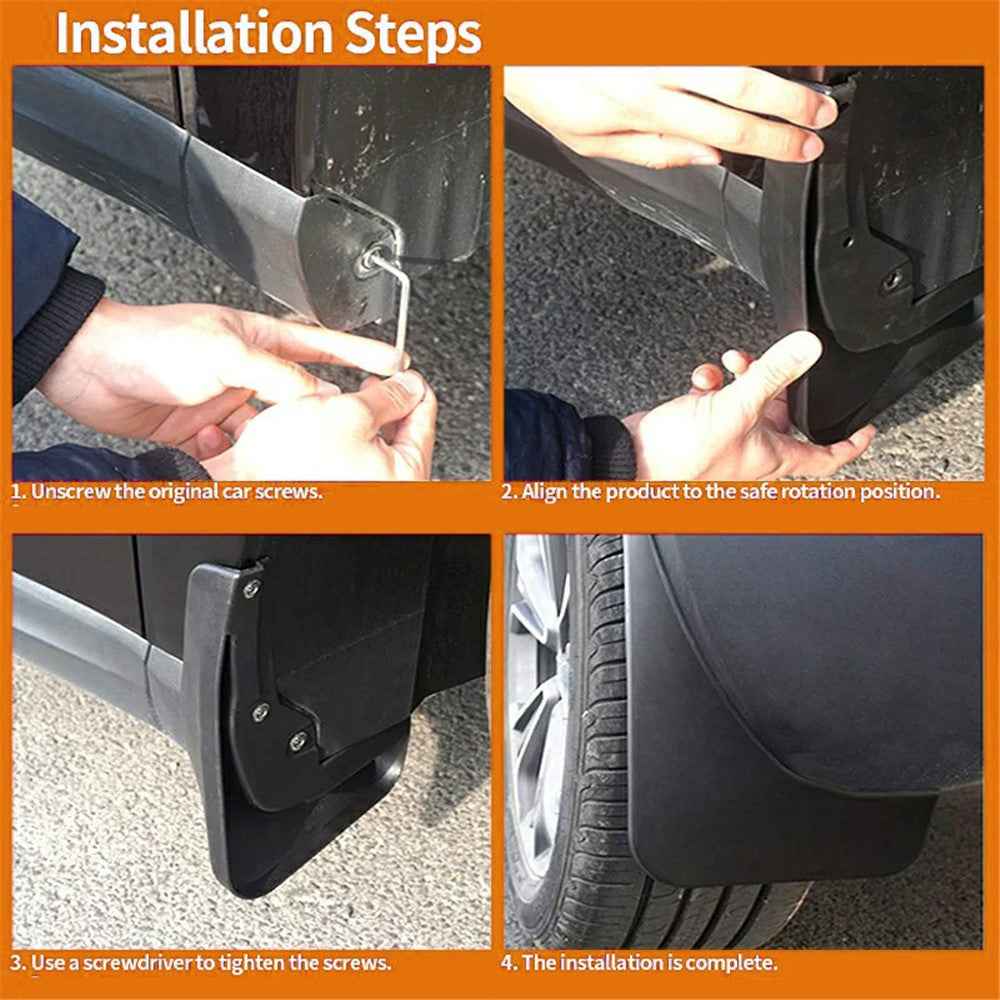 4Pcs / Set Car Mudguard Mud Flaps for Nissan Note 2005-2011 LIVINA Front and Rear Mudflaps Splash Fender Kit Auto Accessories