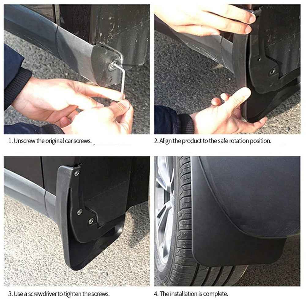 4Pcs / Set Soft PC Mudguard Mud Flaps for BYD Seagull 2023 Front and Rear Car Mudflaps Splash Fender Kit