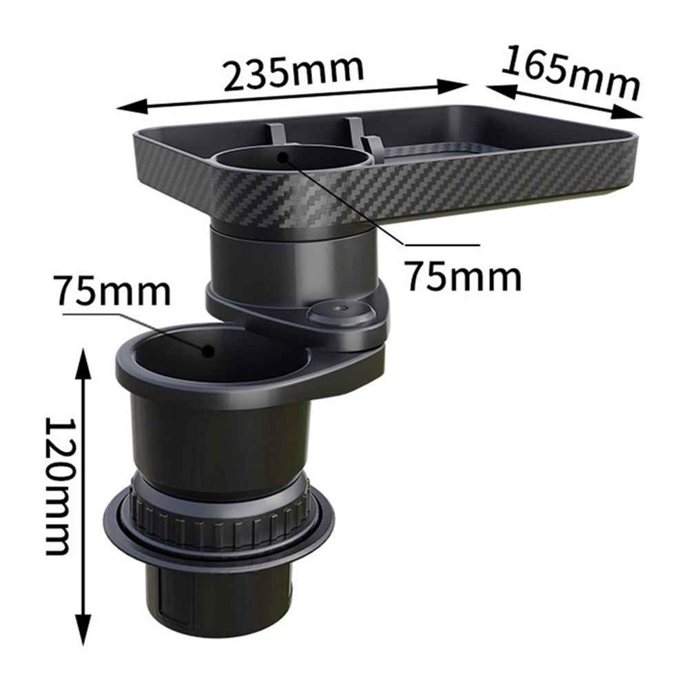 CARFU AC-2387 Car Cup Holder 360-Degree Adjustable Drink Holder with Food Tray