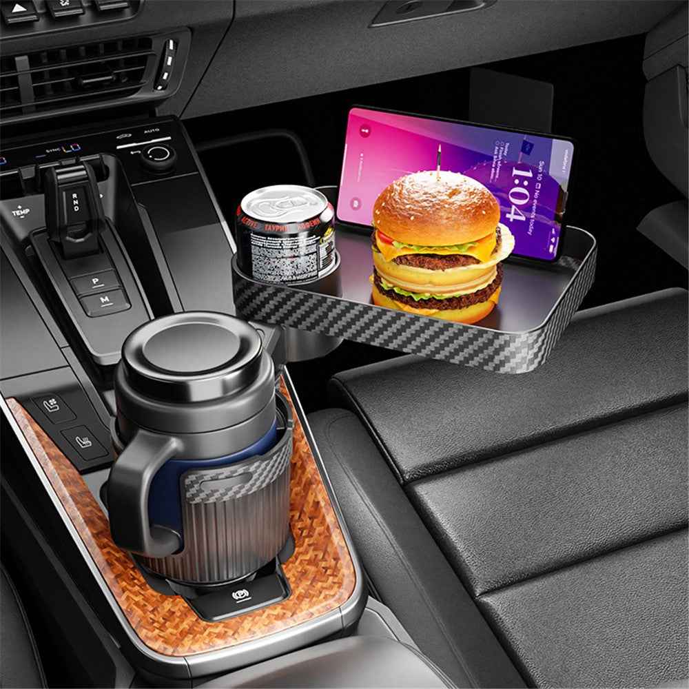 CARFU AC-2392 Square Car Tray Removable Large Insulated Cup Coffee Food Container Car Cup Holder - Green