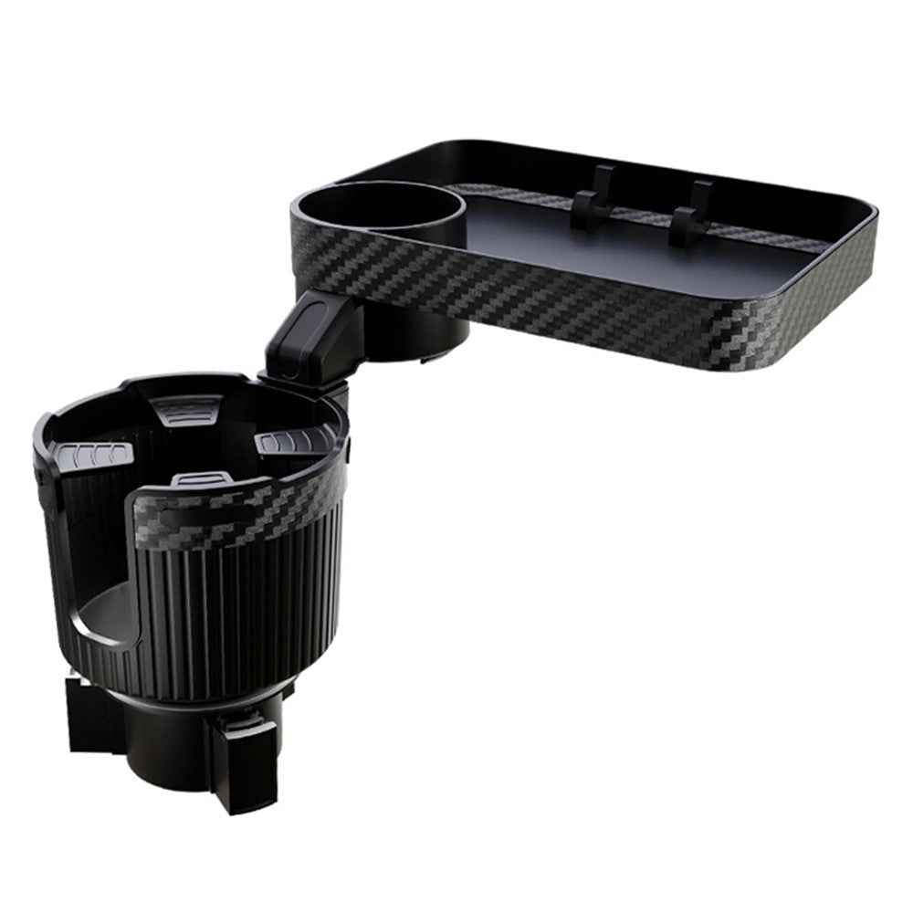 CARFU AC-2392 Square Car Tray Removable Large Insulated Cup Coffee Food Container Car Cup Holder - Black
