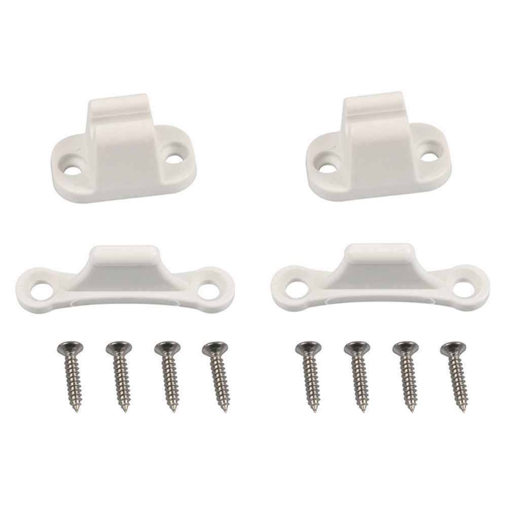 A8624 2Pair White T-Shape Door Retainer Kit Door Stop Retaining Catch Holder Set with Screws for Camper RV Motorhome #2-2