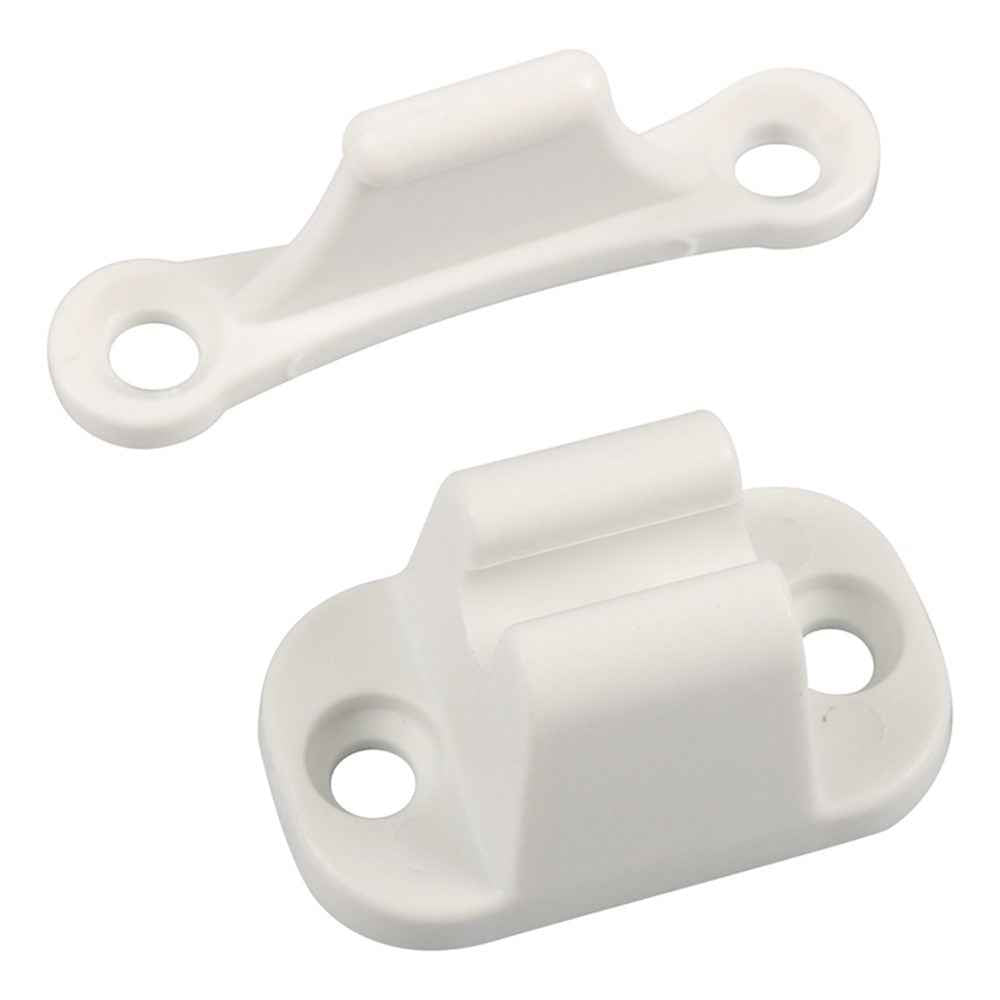 A8624 2Pair White T-Shape Door Retainer Kit Door Stop Retaining Catch Holder Set with Screws for Camper RV Motorhome #2-2