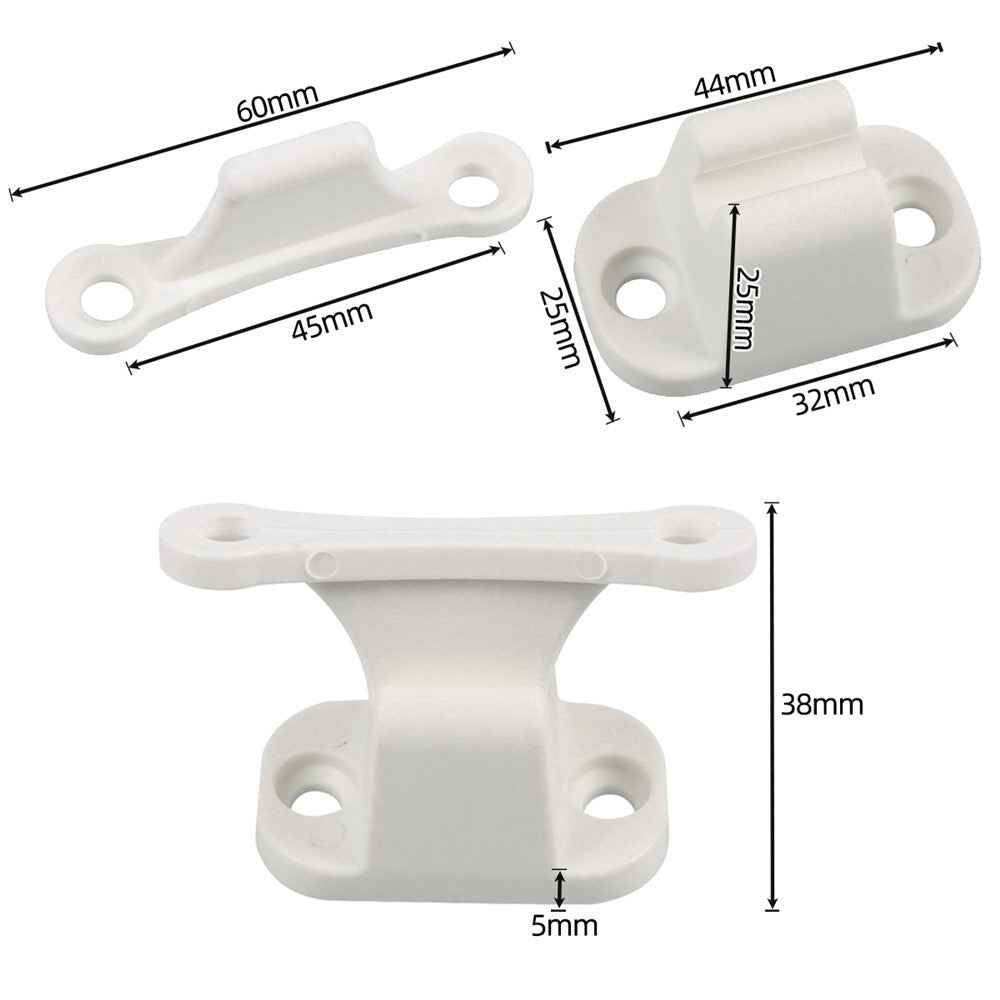 A8624 2Pair White T-Shape Door Retainer Kit Door Stop Retaining Catch Holder Set with Screws for Camper RV Motorhome #2-2