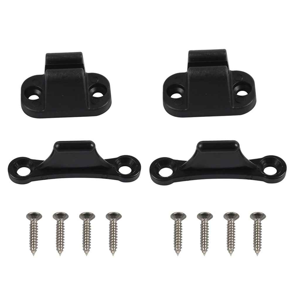 A8624 2Pair Black Door Retainer Kit for Camper RV Motorhome T-Shape Door Stop Retaining Catch Holder Set with Screws #2-2