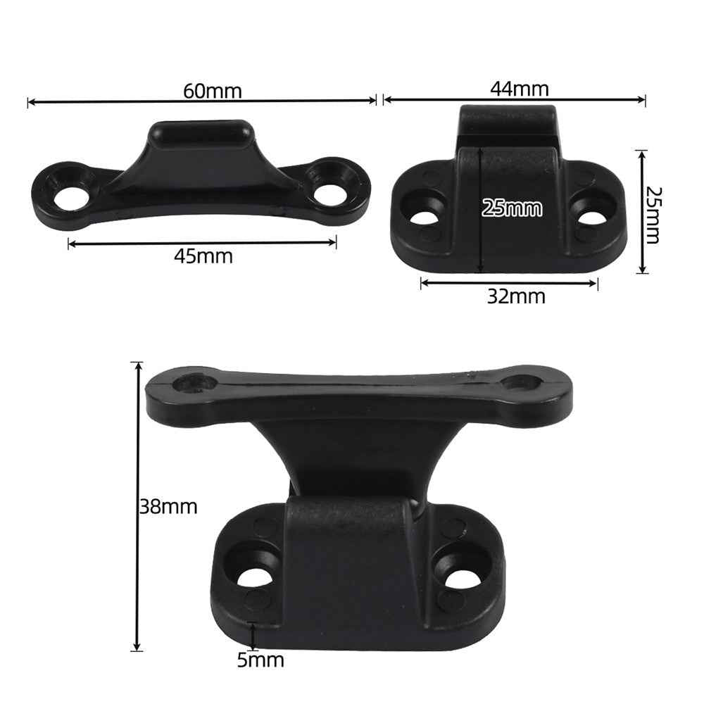 A8624 2Pair Black Door Retainer Kit for Camper RV Motorhome T-Shape Door Stop Retaining Catch Holder Set with Screws #2-2