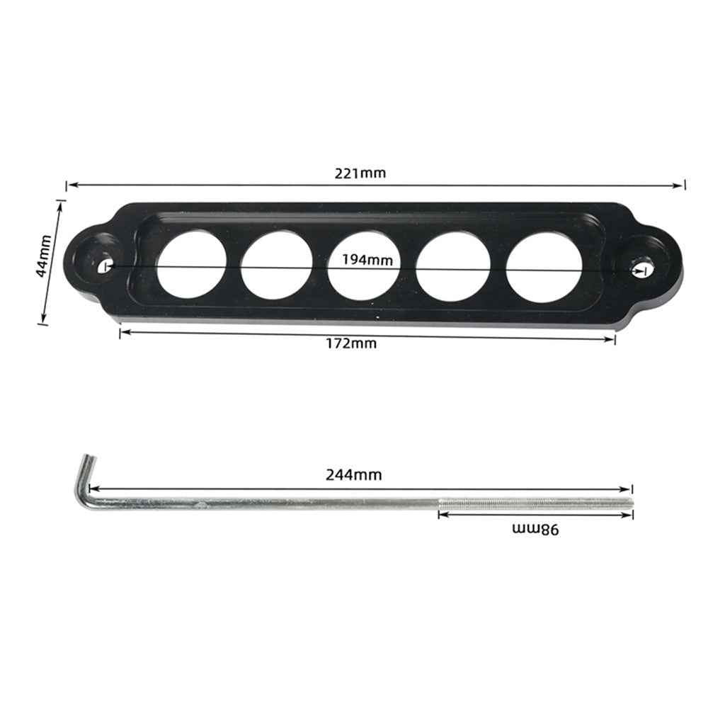 A8681 Aluminum Alloy Car Battery Holder Bracket Vehicles Trucks Battery Mount Bracket (Hook Length 250) - Black