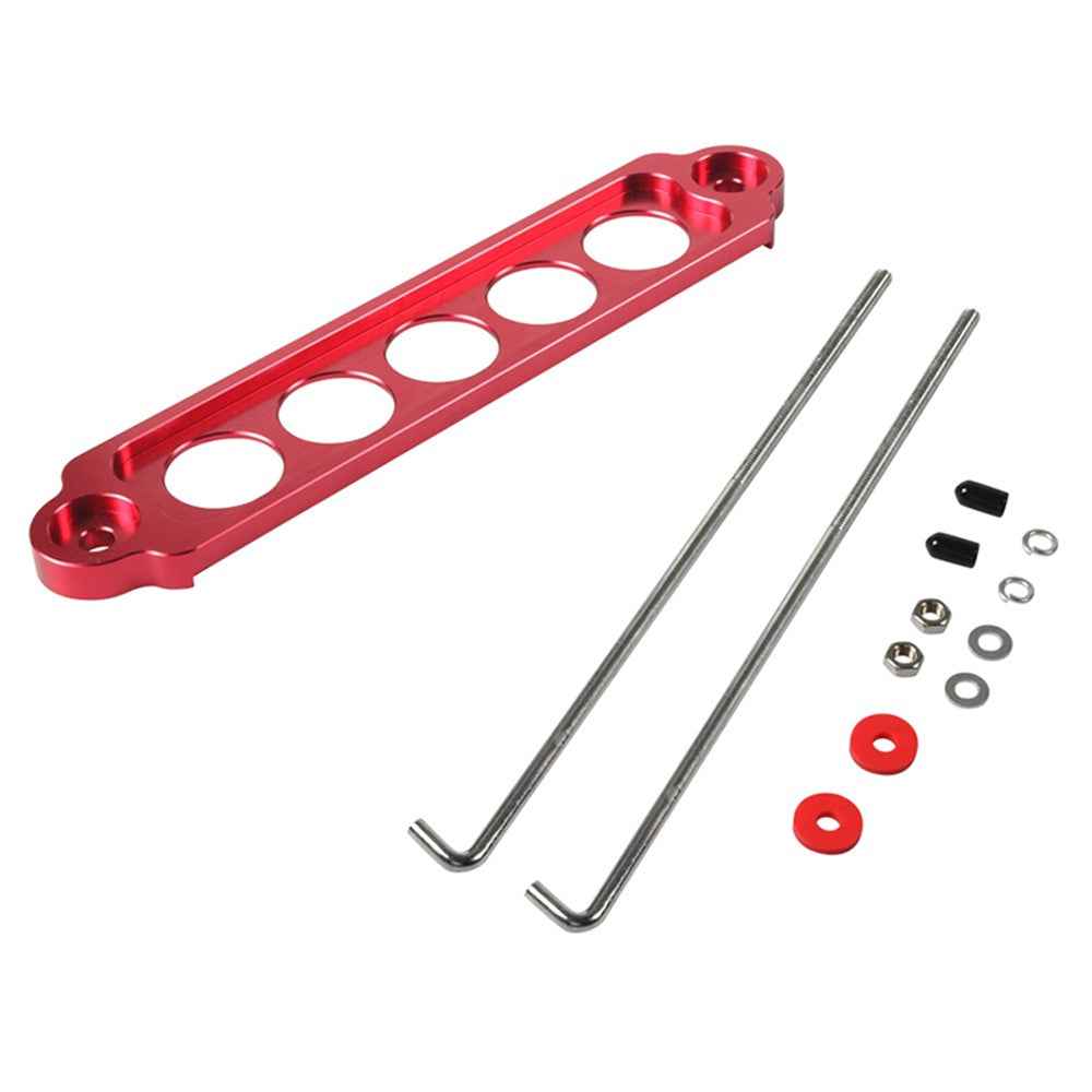 A8681 Aluminum Alloy Car Battery Holder Bracket Vehicles Trucks Battery Mount Bracket (Hook Length 250) - Red