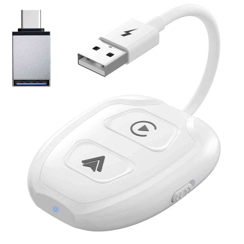 THT-020-9-1 Car Wireless Android Auto Carplay Wired to Wireless Adapter Dongle