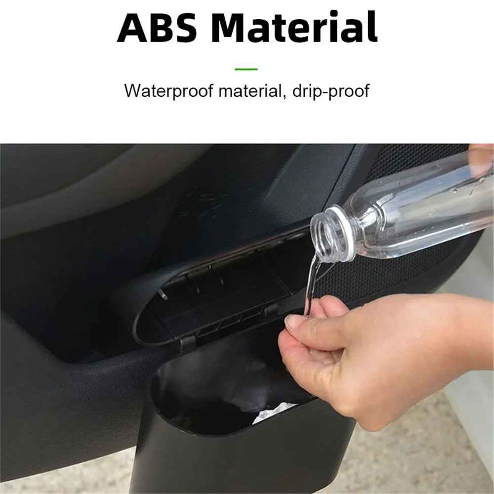BY-1079 Push Lid Design Car Trash Can Vehicle Door Seat Back Hanging ABS Trash Bin - Blue