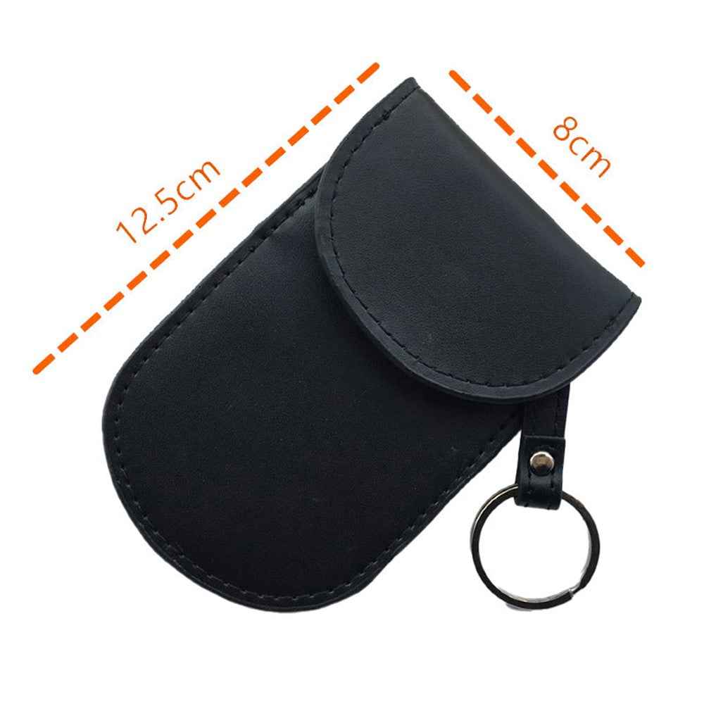 Car Key Signal Blocking Pouch Anti-theft RFID Blocking Genuine Cow Leather Car Keys Case Holder