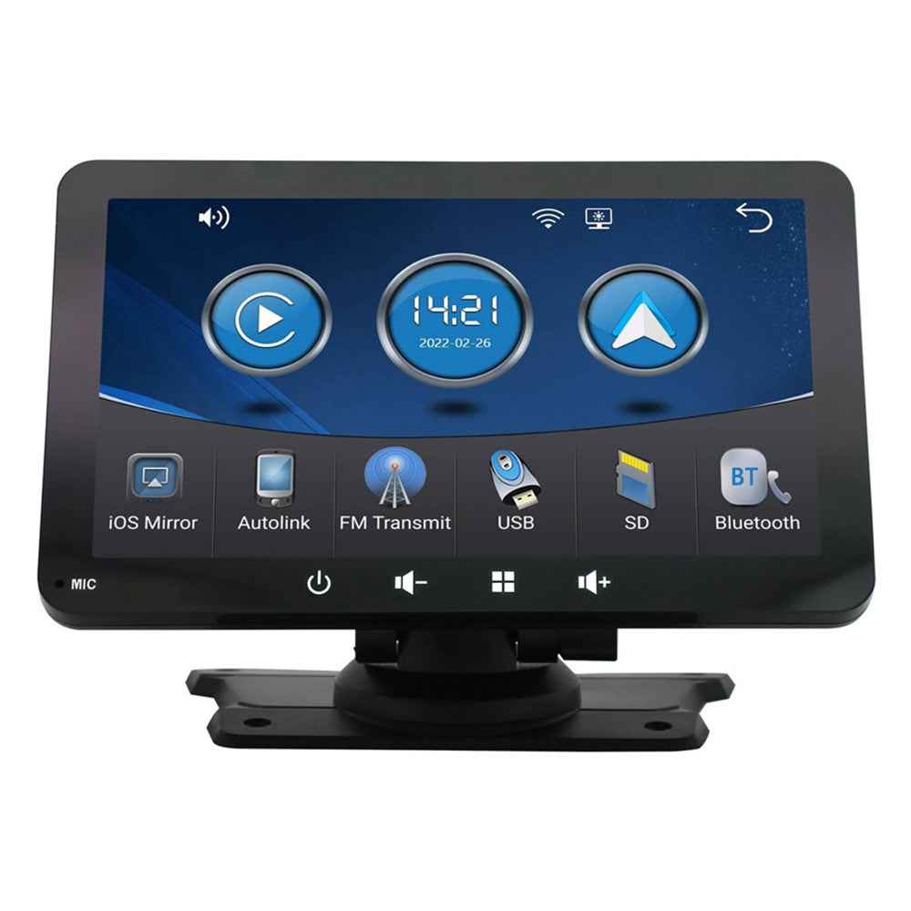 W507A 7-inch HD Touch Screen Car Play 2.4GHz WiFi Potable Car Stereo with Mirror Link Android Auto, Flat Stand