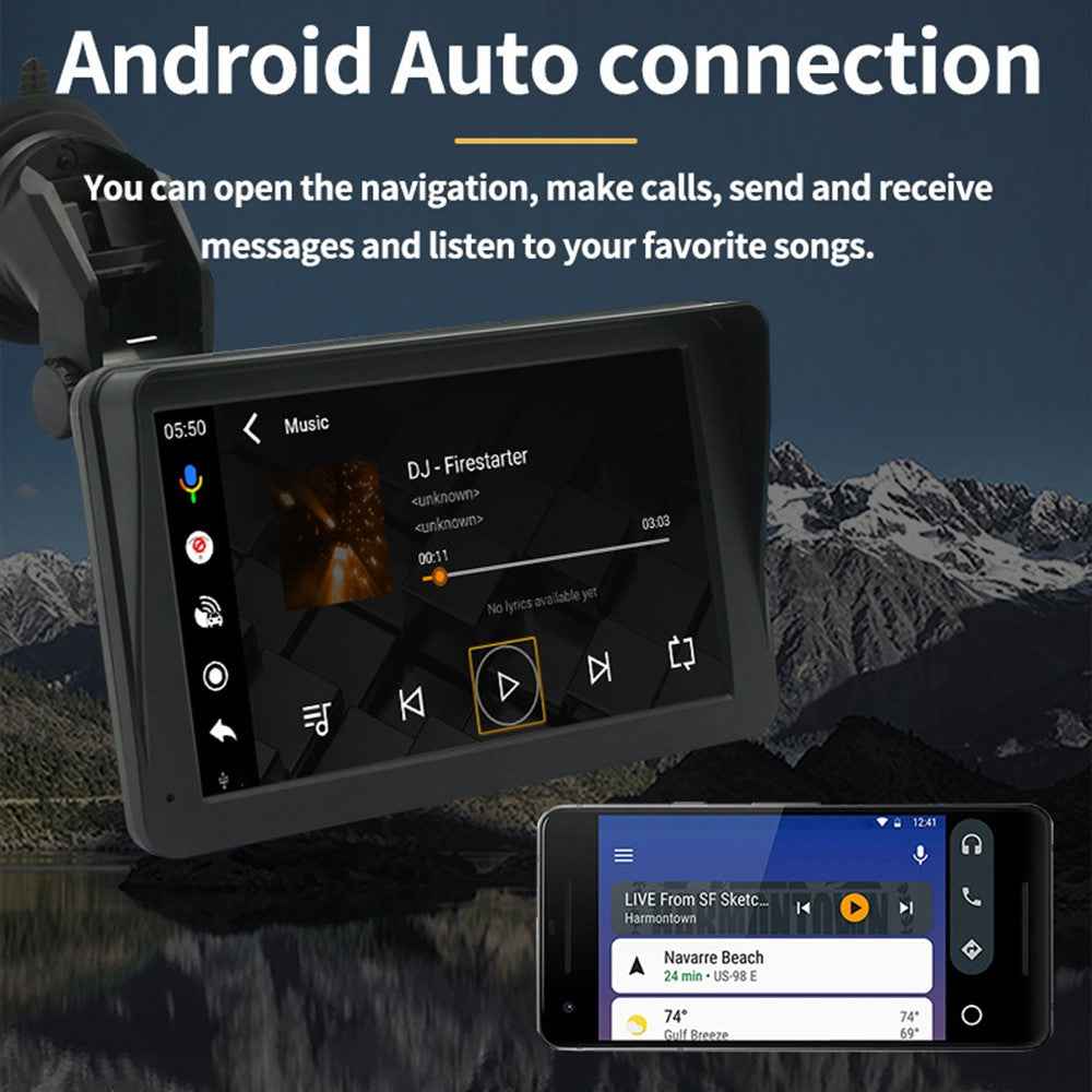 W506A 7-inch HD Touch Screen Car Play Mirror Link Android Auto Potable Car Stereo with FM Radio Function