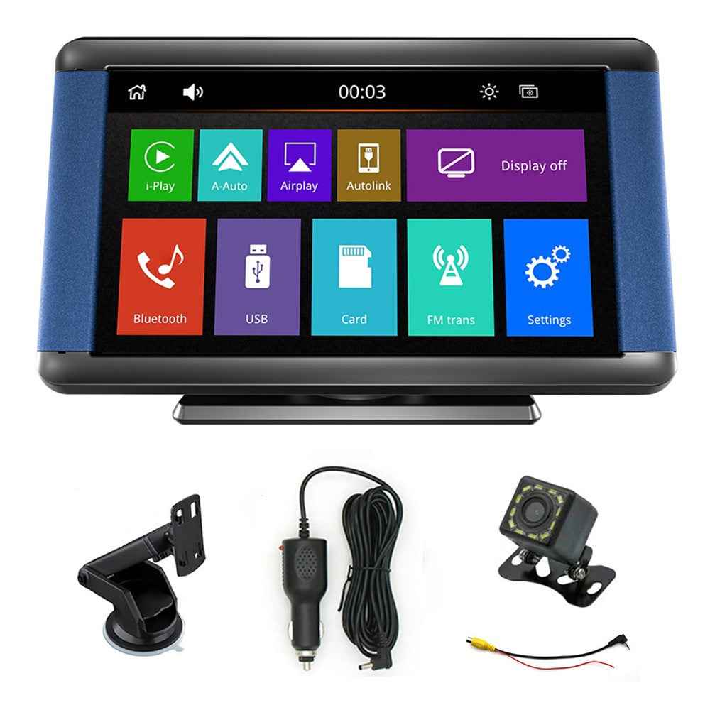 W503C 7.0-inch HD Screen Wireless Car Play with 12LED Camera, Portable Car Stereo Support Mirror Link, Android Auto