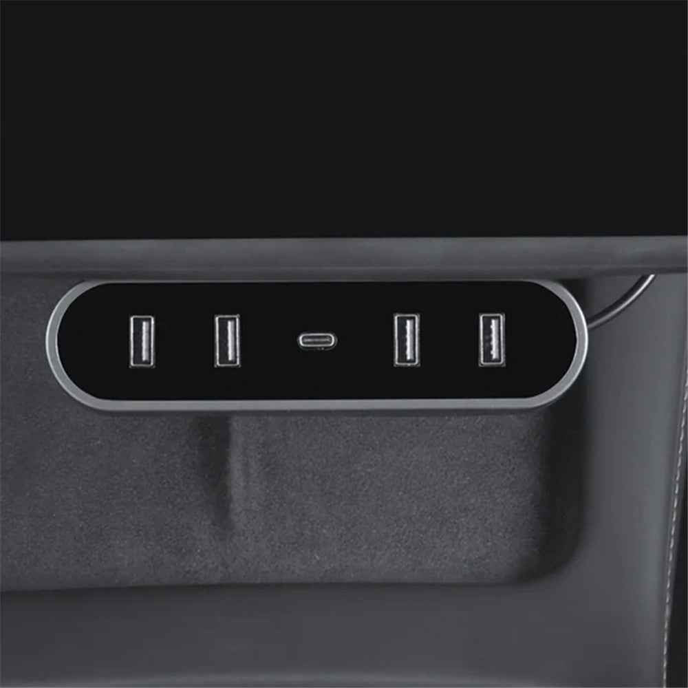 TSL319 For Model 3 / Y Under Screen Car USB+Type-C Hub Charging Dock Station
