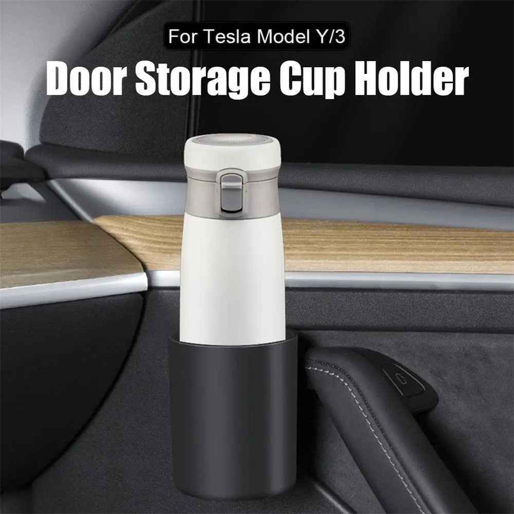 ALZH070 2Pcs For Tesla Model 3  /  Y Car Door Cup Holder Drink Storage Box
