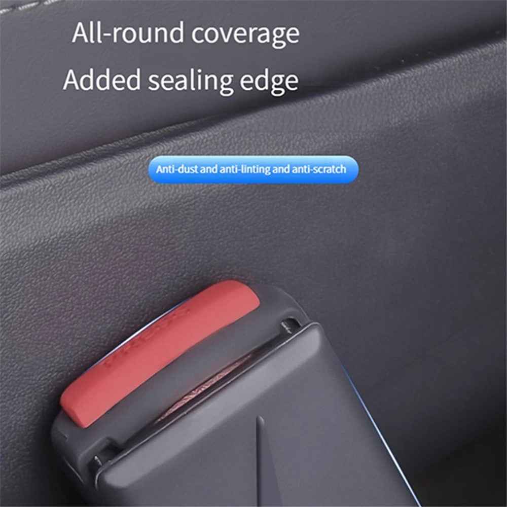 TSL825 2Pcs / Set For Tesla Model 3 / Y Car Safety Belt Buckle Silicone Cover