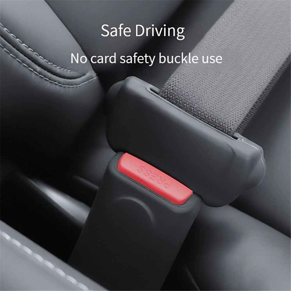 TSL825 2Pcs / Set For Tesla Model 3 / Y Car Safety Belt Buckle Silicone Cover