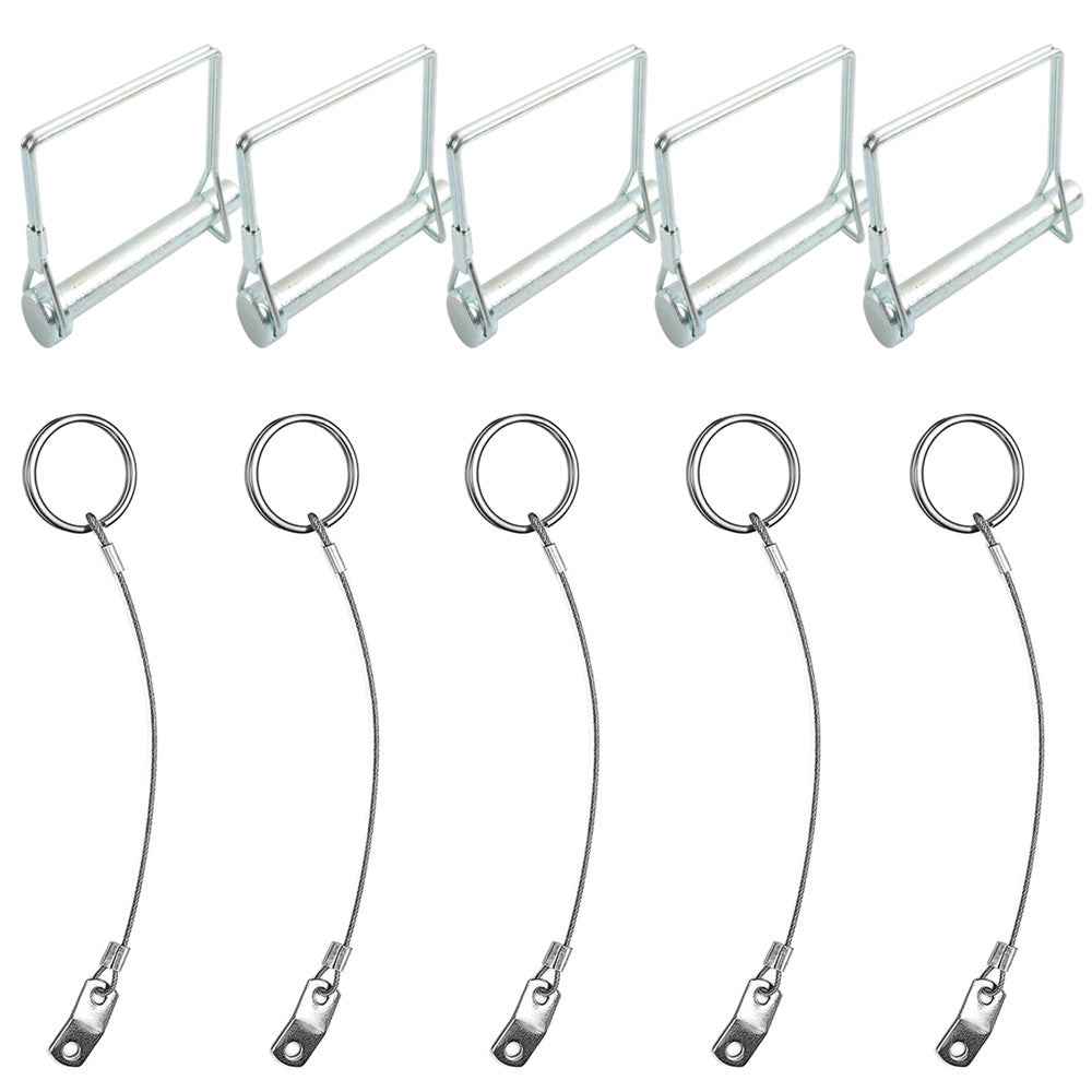 A8062 5Pcs Shaft Locking Lock Pin Square Safety Wire Coupler Retainer with Chain
