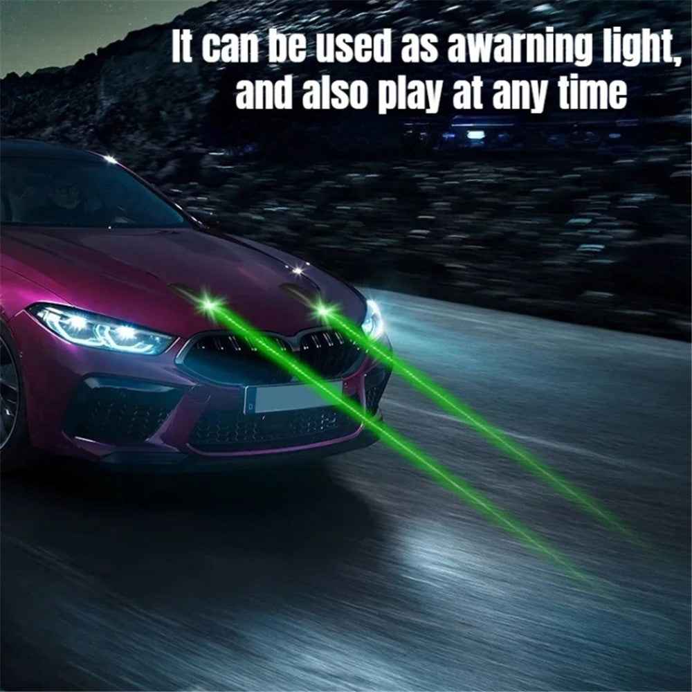 H901 2Pcs Remote Control Car Roof Warning Light Waterproof Green Laser Lamp - Black