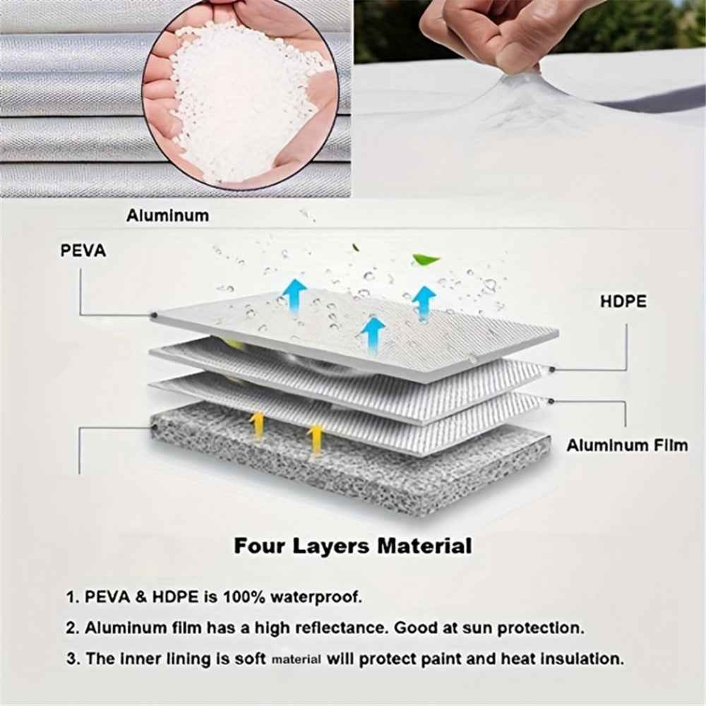 4PCS SUV 83-89CMx34CM Wheel Dust Cover Oxford Cloth Car Tire Sleeve Bag - Silver