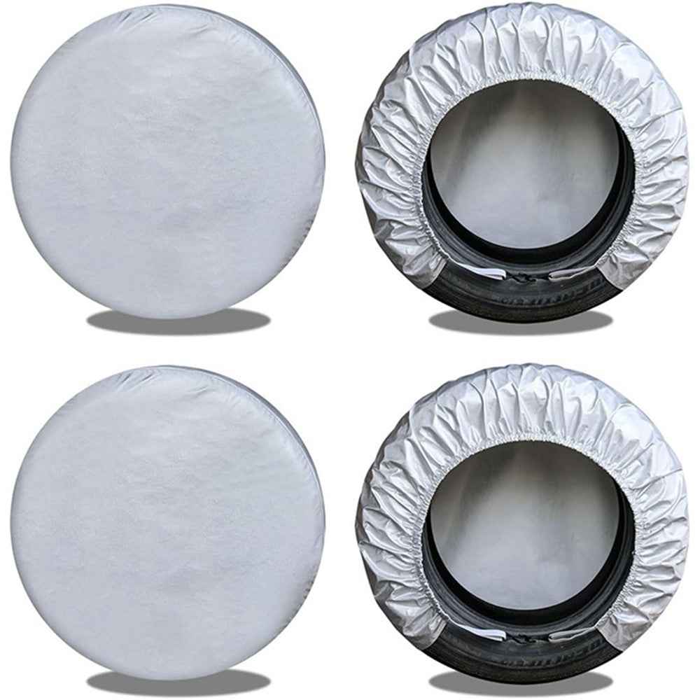 4PCS 60-66CMx30CM Wheel Oxford Cloth Car SUV Tire Cover Sleeve Bag for 24-26 inch Tire - Silver