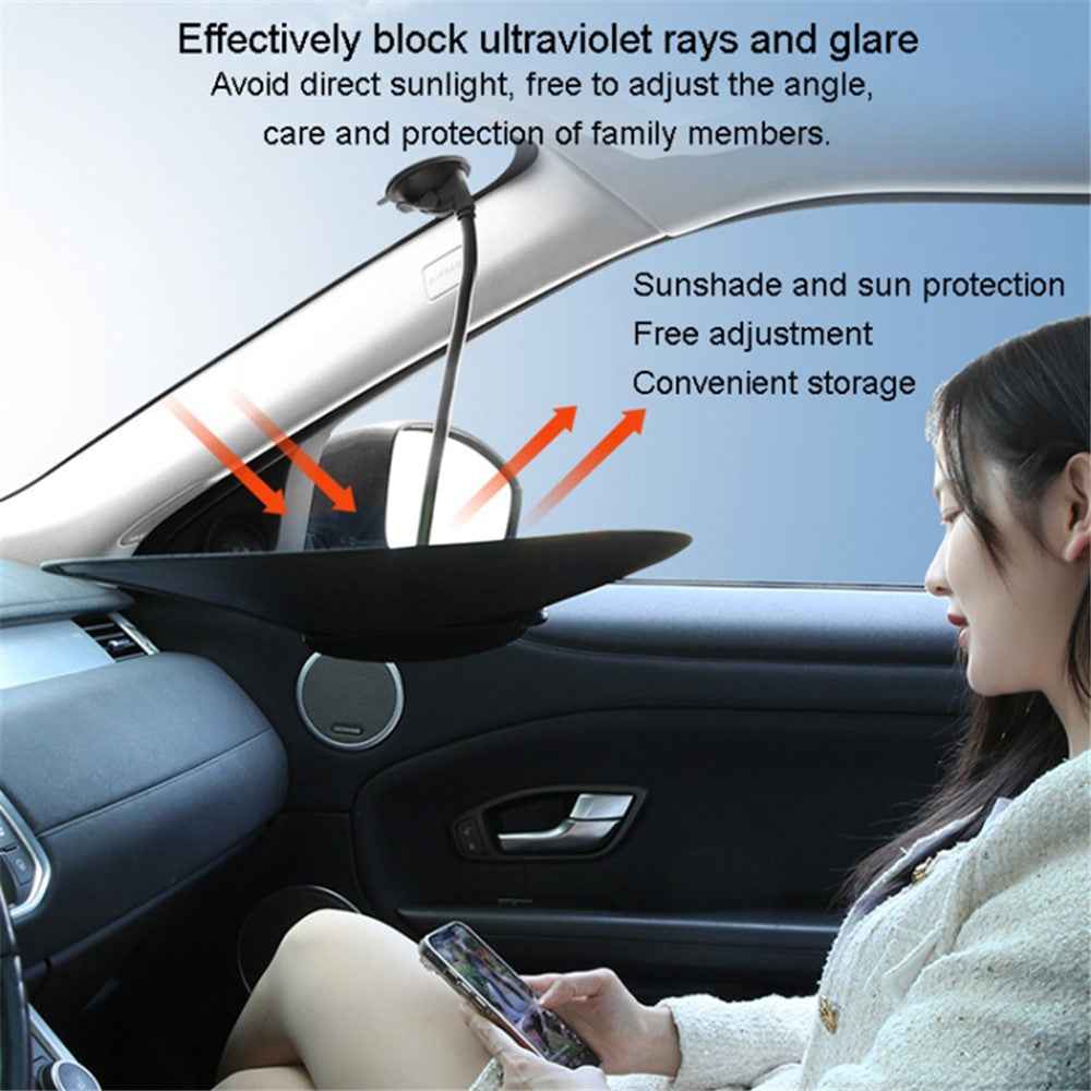 Car Window Sun Shade UV Protection Adjustable Auto Window Shade with Suction Cup - Green