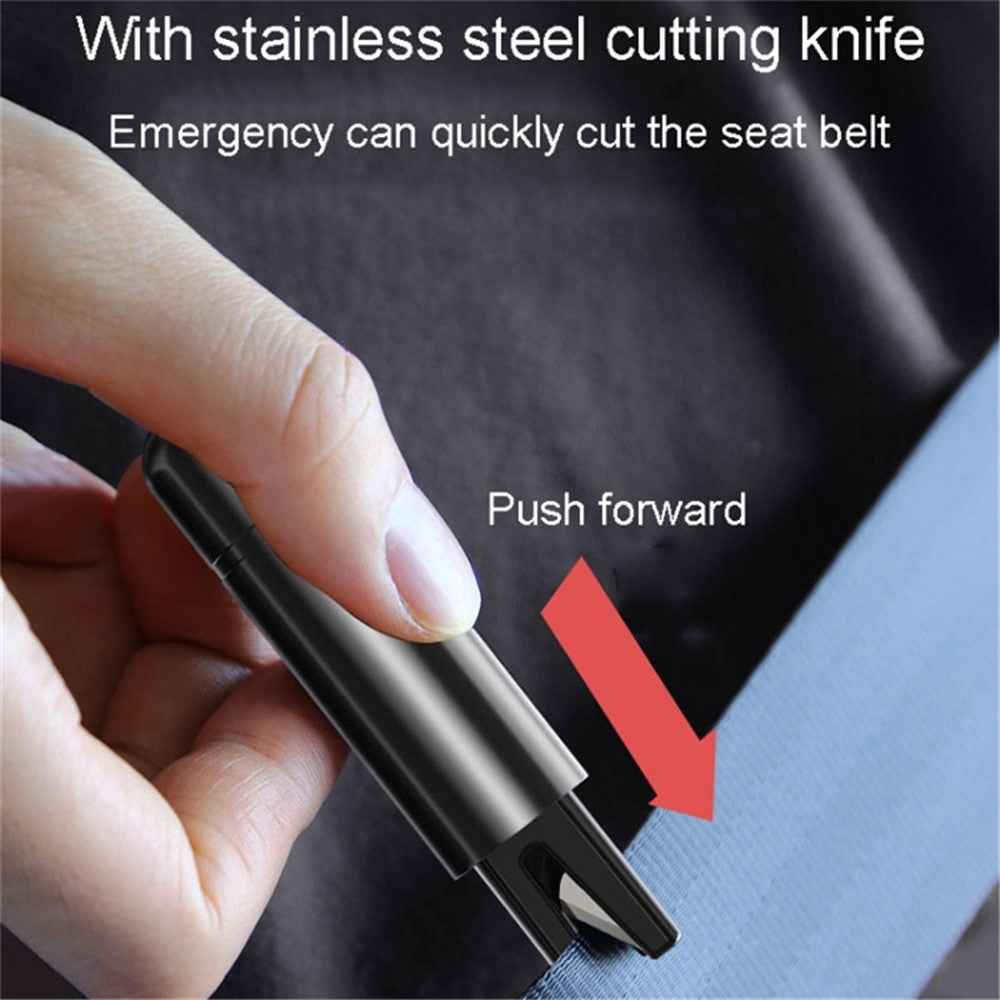 Car Window Breaker Safety Hammer Seat Belt Cutter Life-Saving Emergency Escape Tool - Silver
