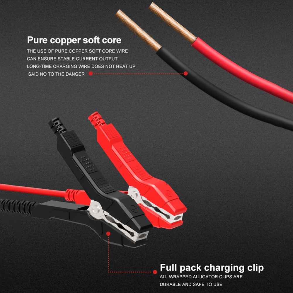 E-FAST TK-360 12V / 6A Car Motorcycle Battery Charger Lead-Acid Battery Charger - Red / US Plug