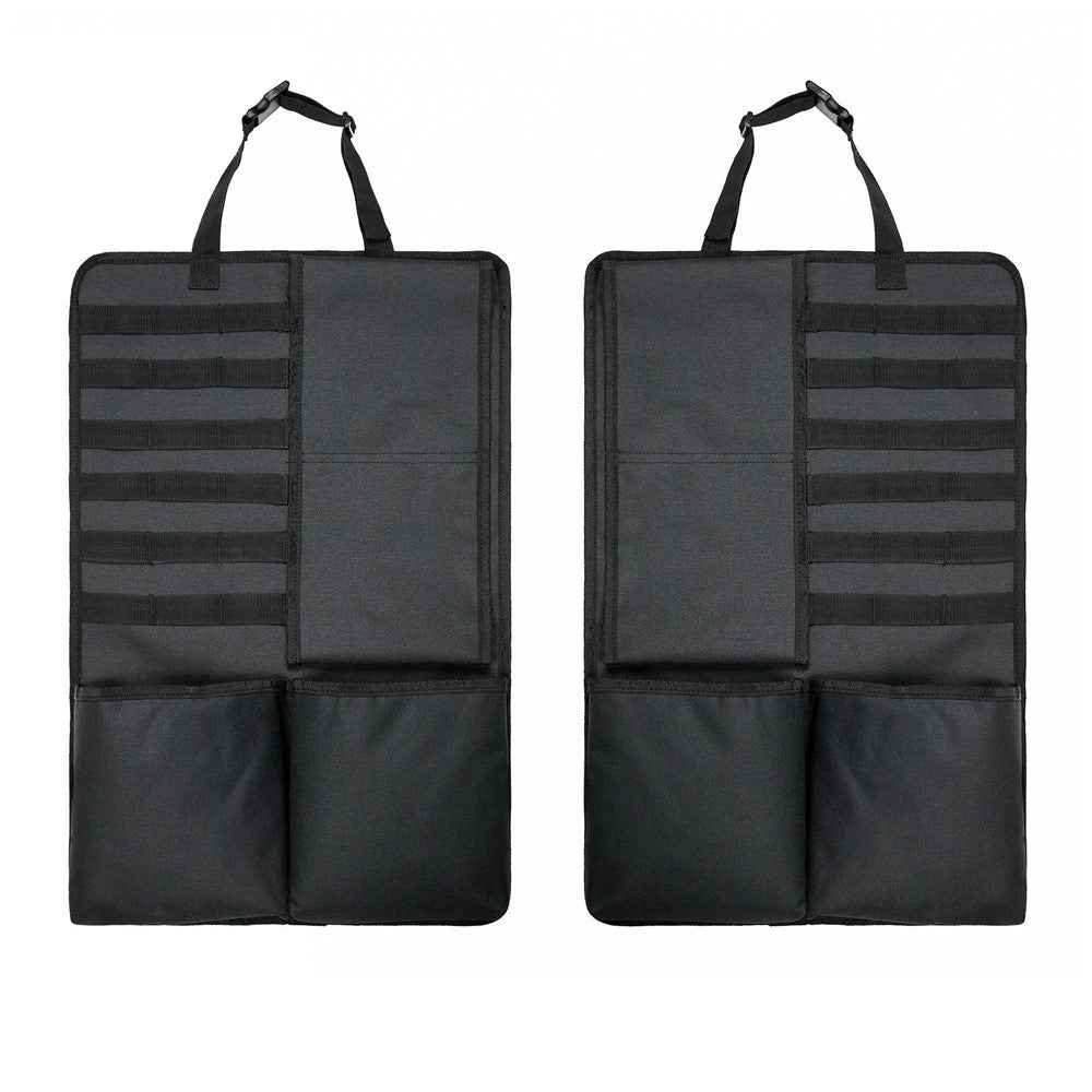 2Pcs / Set 600D Oxford Cloth Camouflage Car Seat Back Hanging Storage Bag - Black