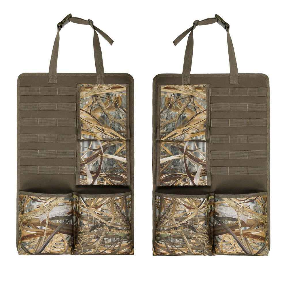 2Pcs / Set 600D Oxford Cloth Camouflage Car Seat Back Hanging Storage Bag - Reed Camouflage+Khaki