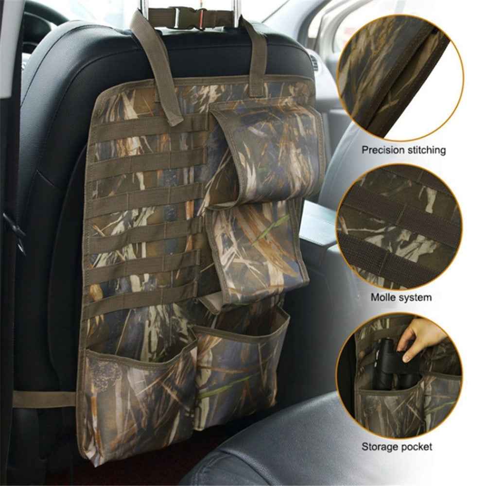 2Pcs / Set 600D Oxford Cloth Camouflage Car Seat Back Hanging Storage Bag - Reed Camouflage+Khaki